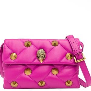 KURT GEIGER LONDON KENSINGTON SOFT MEDIUM FUCHSIA CROSSBODY BAG - BRIGHT PINK